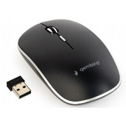 Gembird MUSW-4B-01, Wireless Optical Mouse, 2.4GHz, 4-button, 800/1200/1600dpi, Nano Reciver, USB, Black